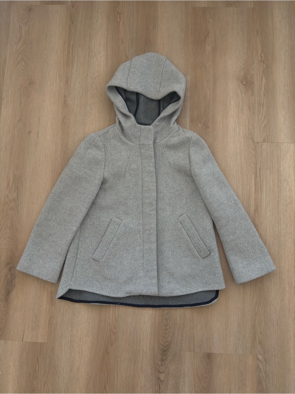 Zara Women’s Hooded Wool-Blend Jacket - Light Gray